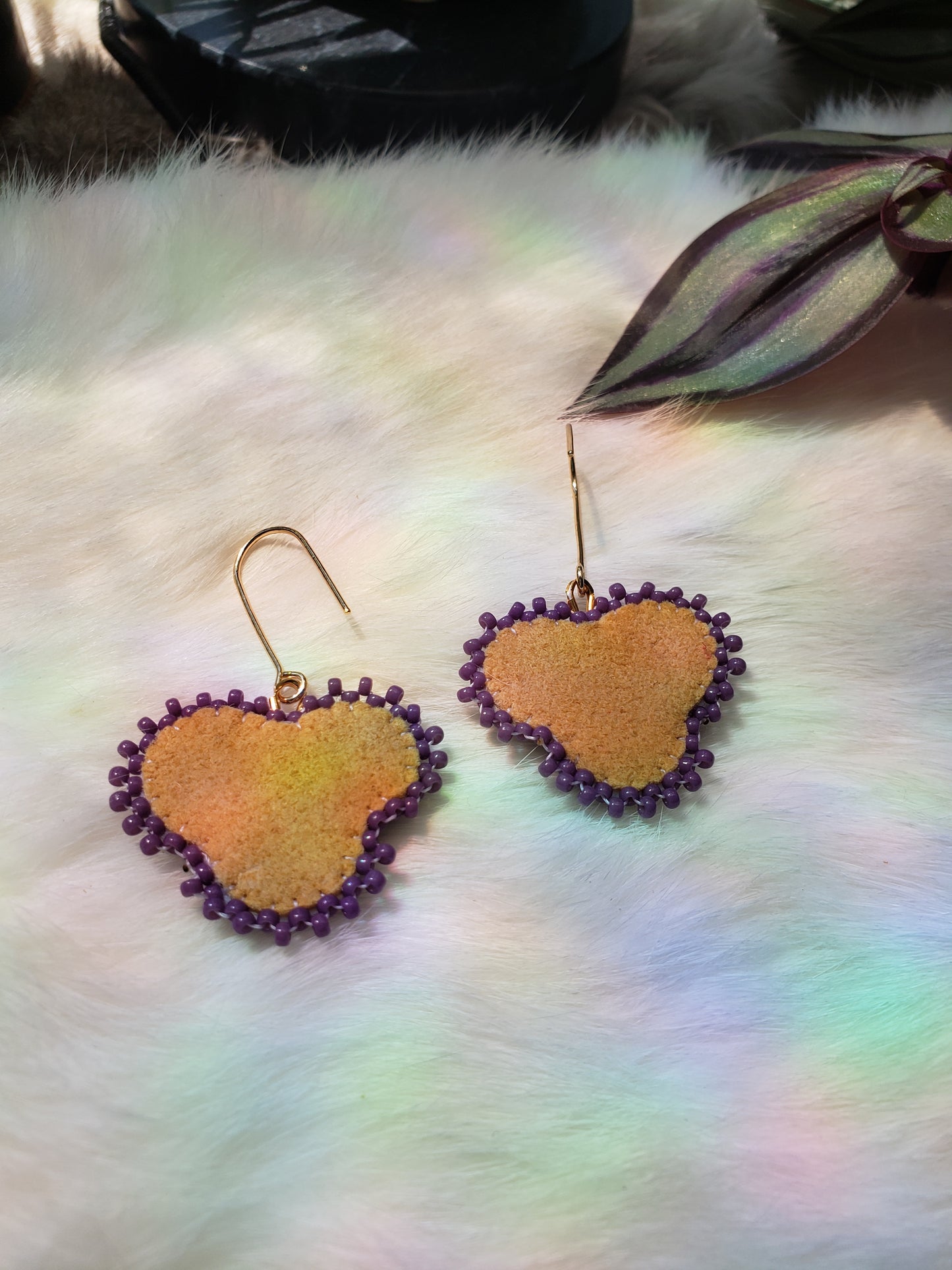 Purple Pansy Earrings