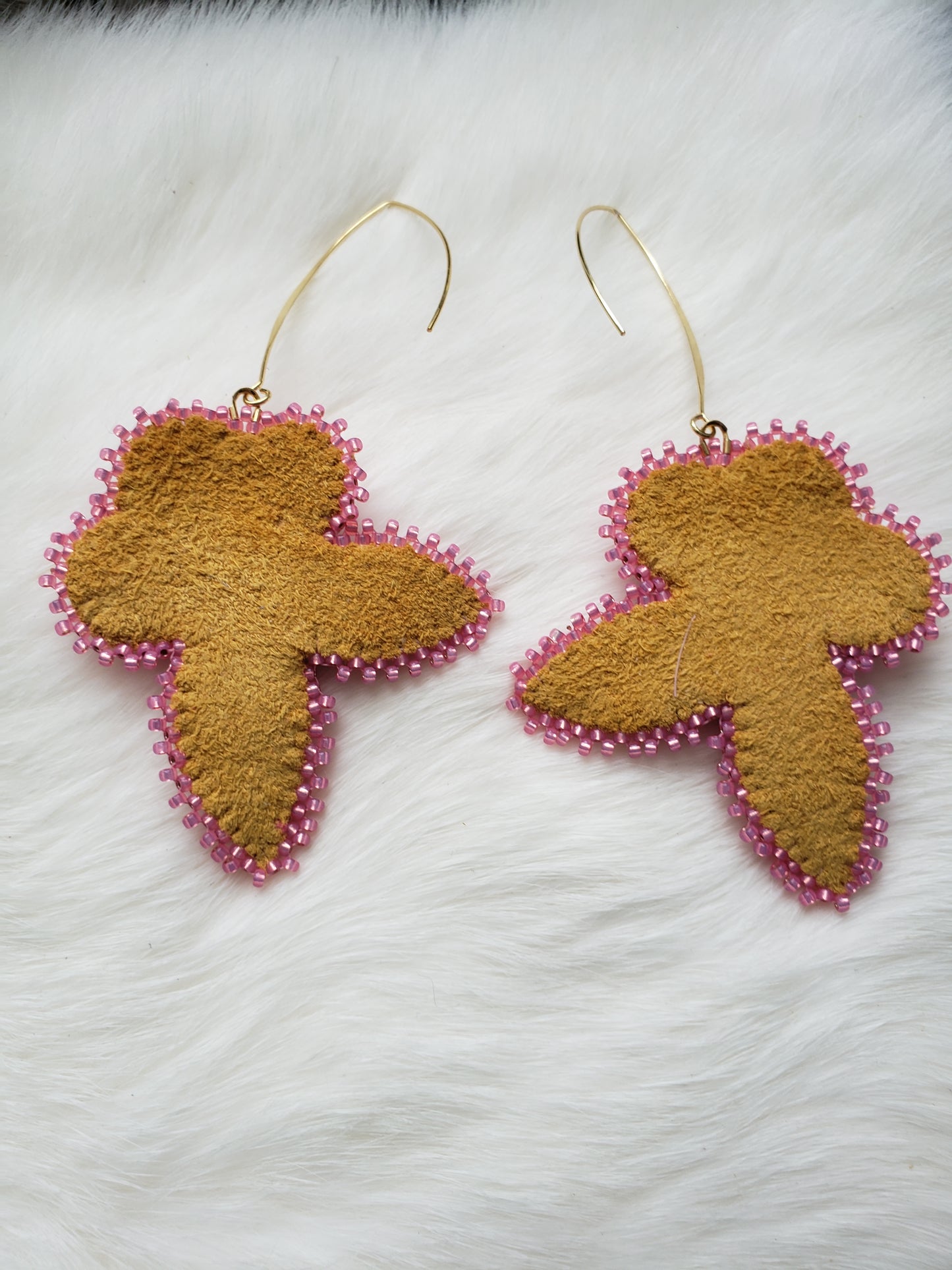 Pink Tufted Earrings
