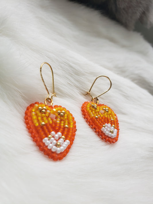 Candy Corn Strawberry Earrings