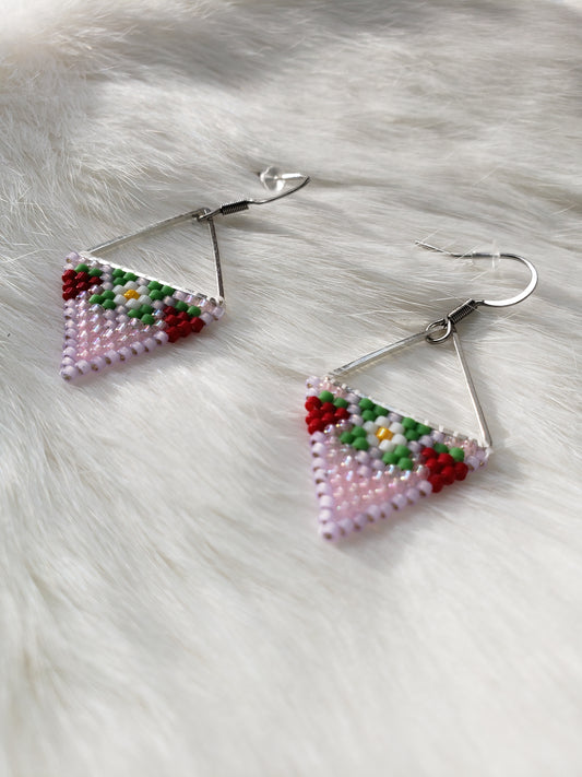 Purple Triangle Earrings