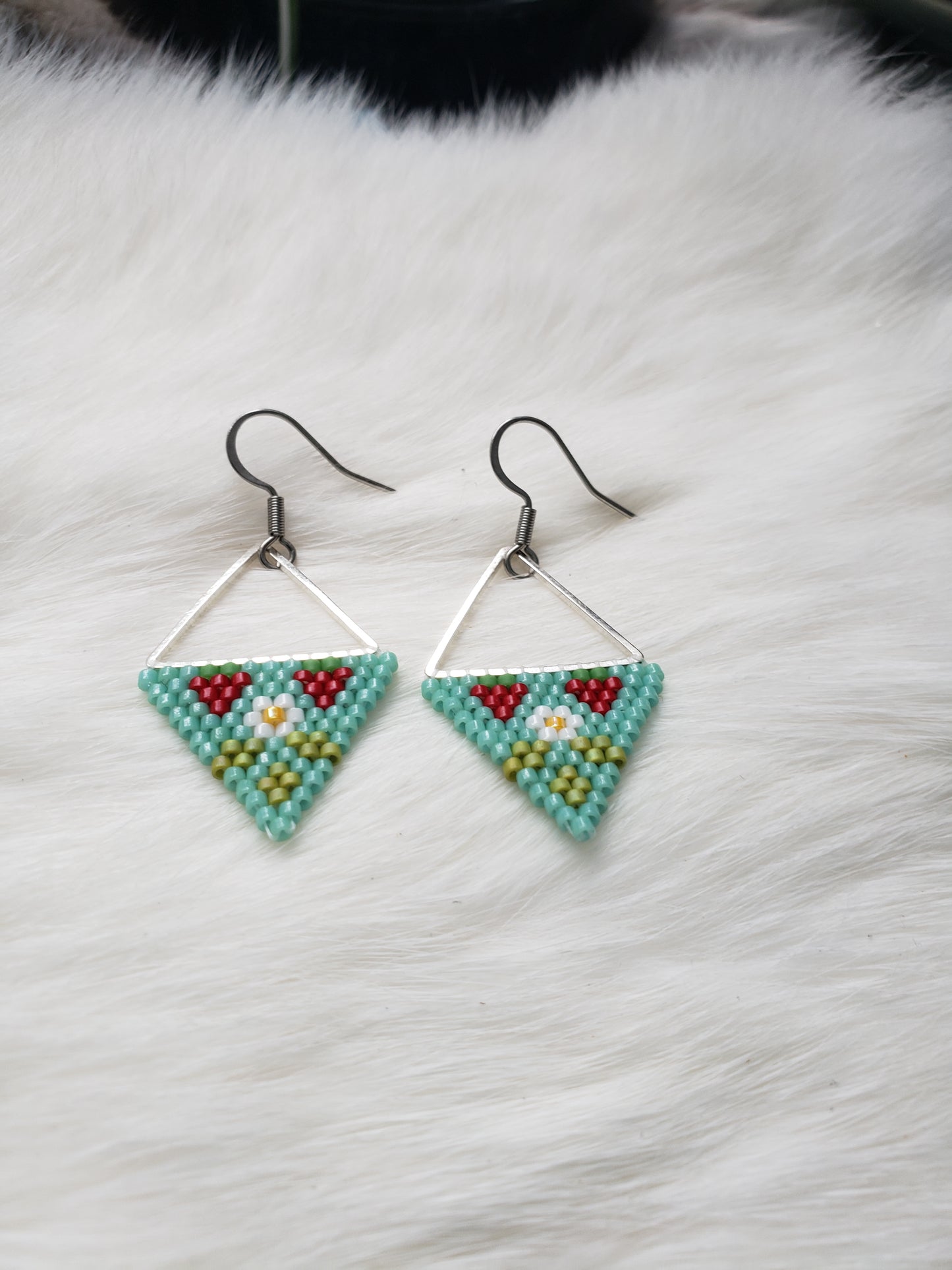 Teal Strawberry Triangles
