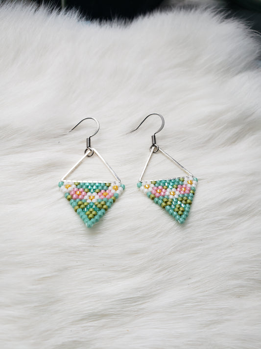 Teal Flower Triangles