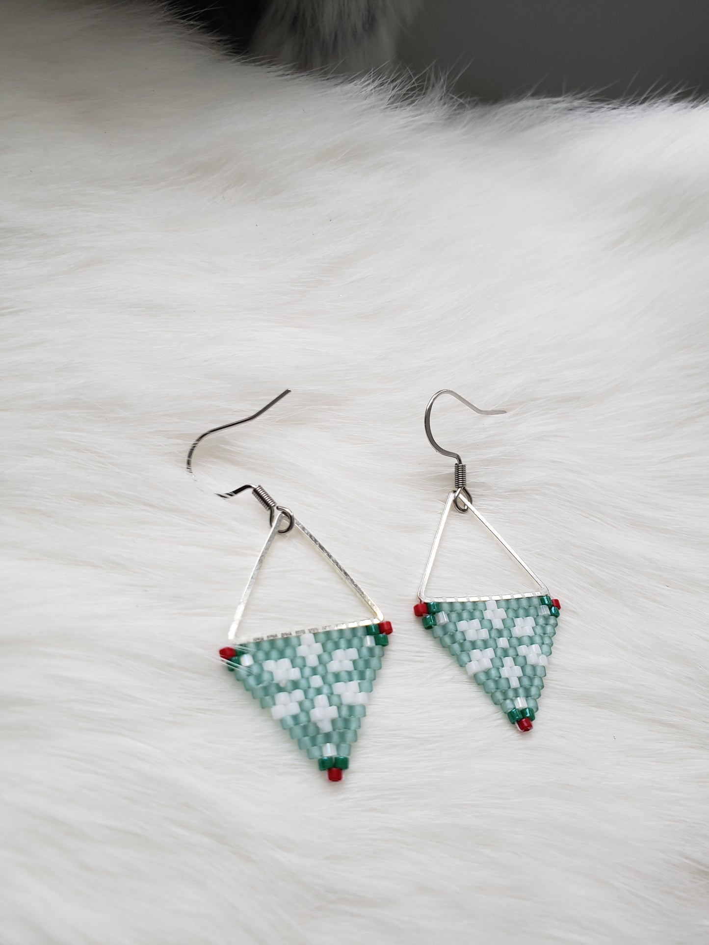 Snowflake Triangle Earrings
