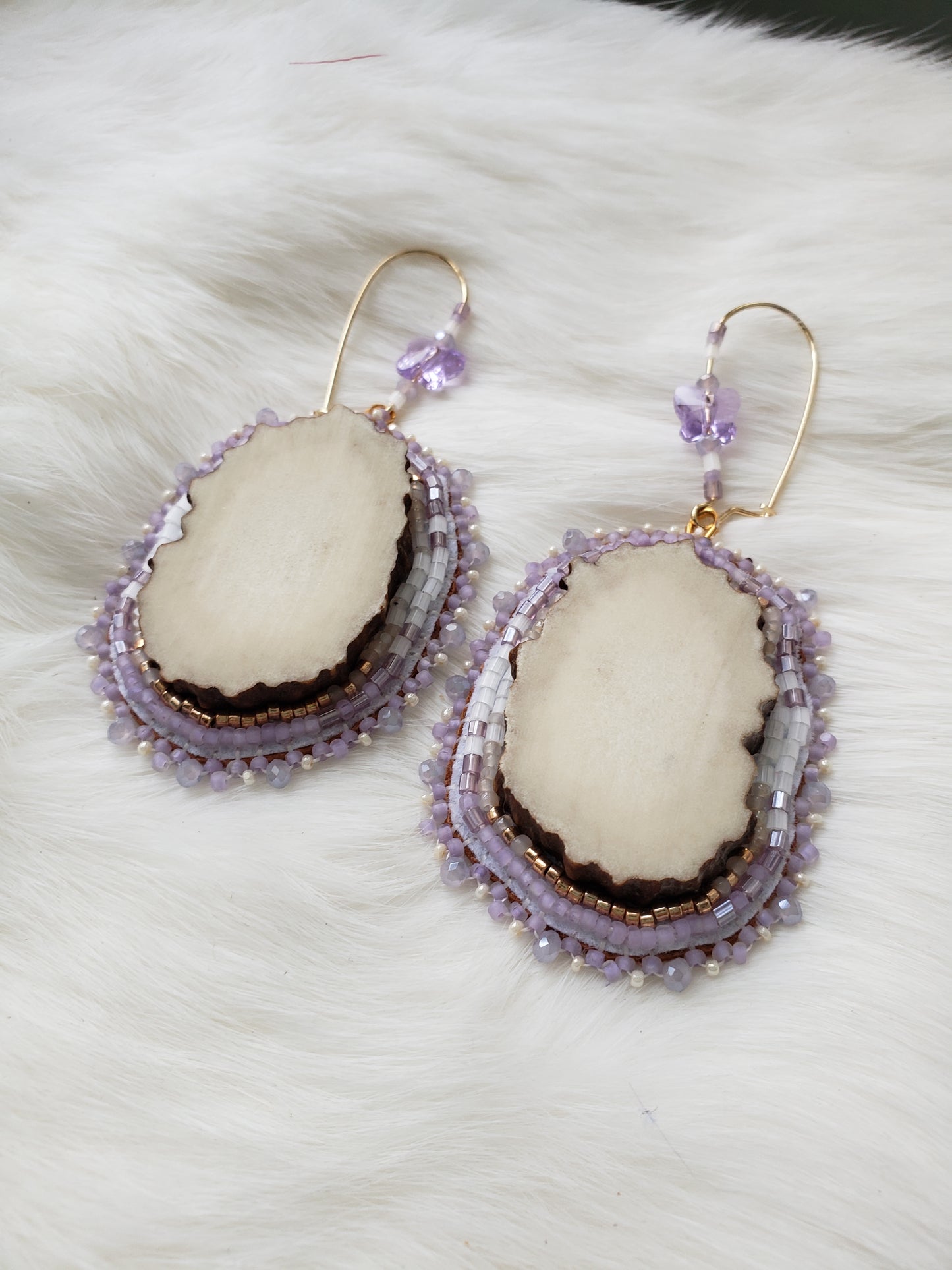 Purple Antler Earrings
