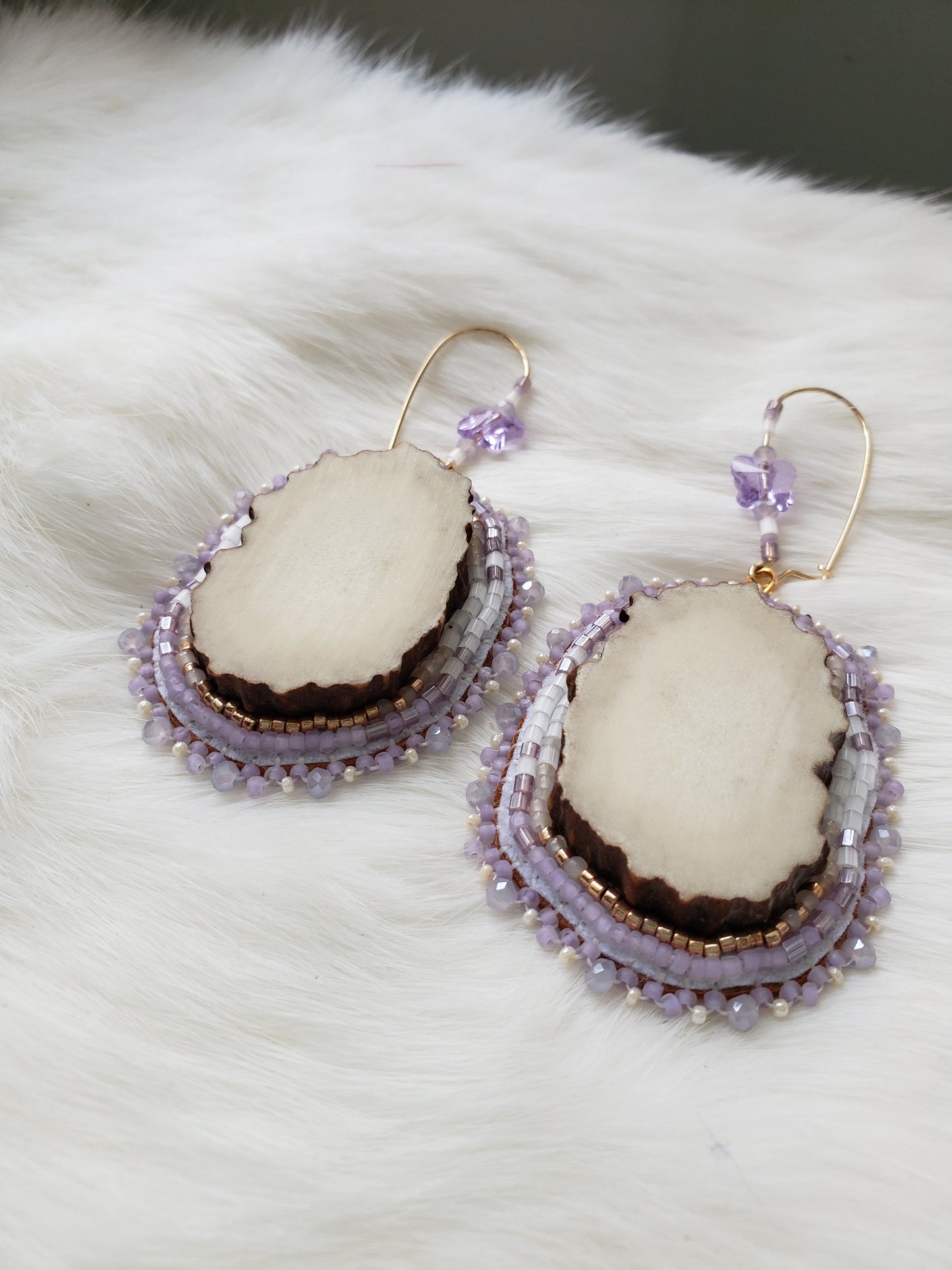 Purple Antler Earrings