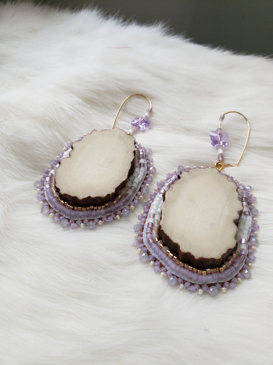 Purple Antler Earrings