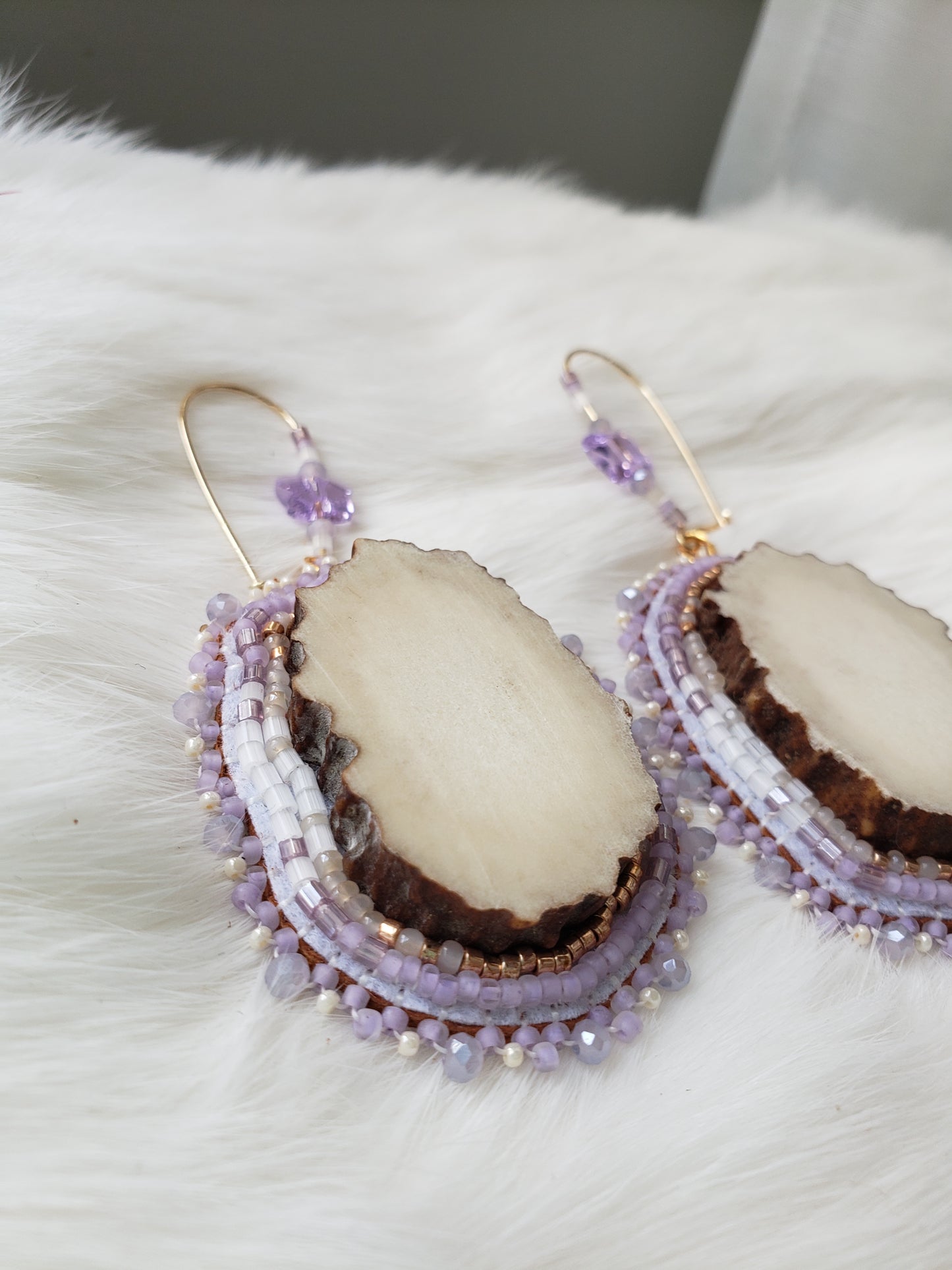Purple Antler Earrings