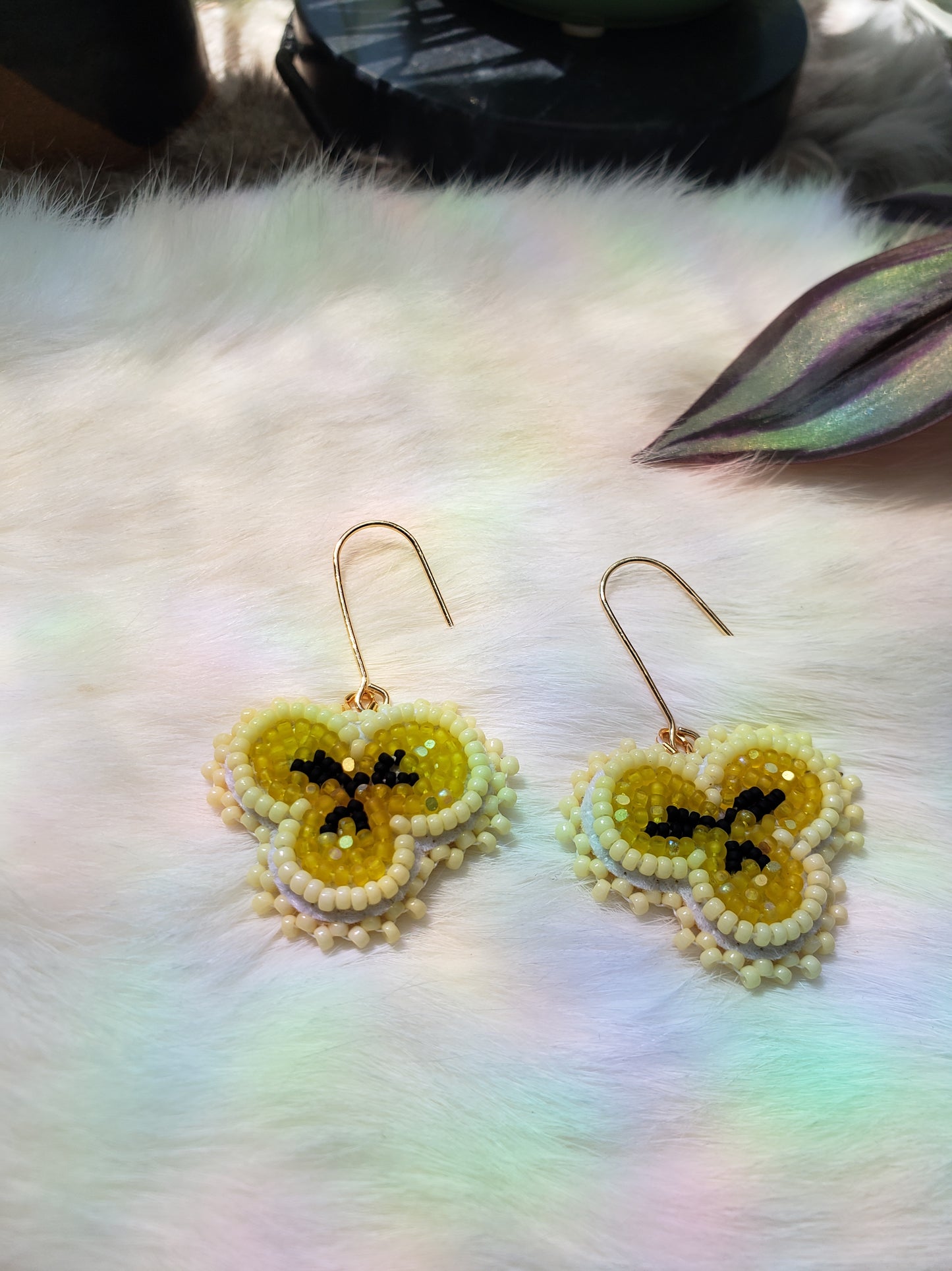 Yellow Pansy Earrings