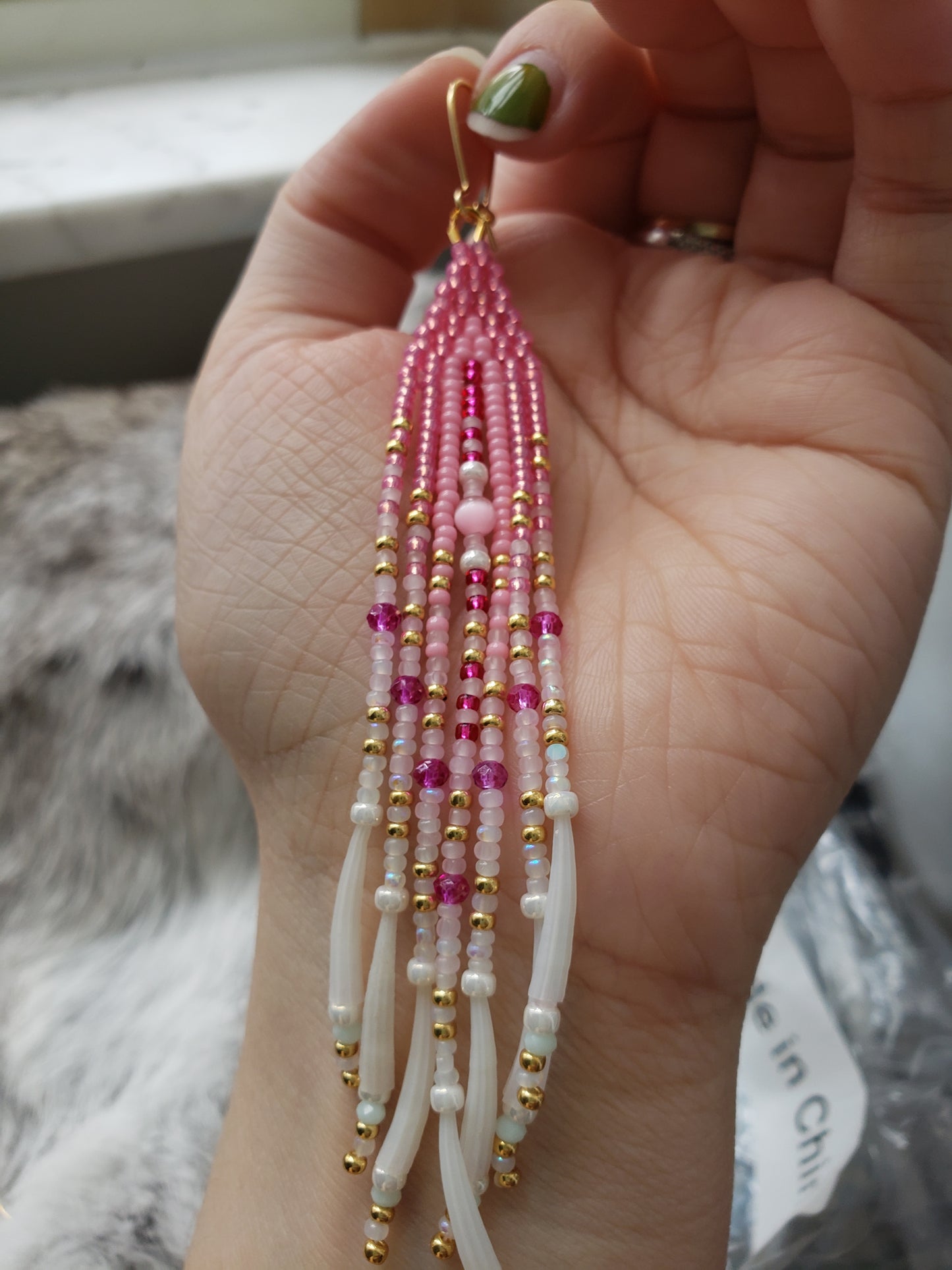 Pink Dentalium Fringe