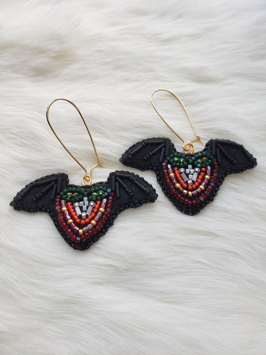 Strawberry Bat Earrings