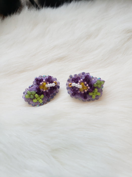 Purple Hibiscus Studs