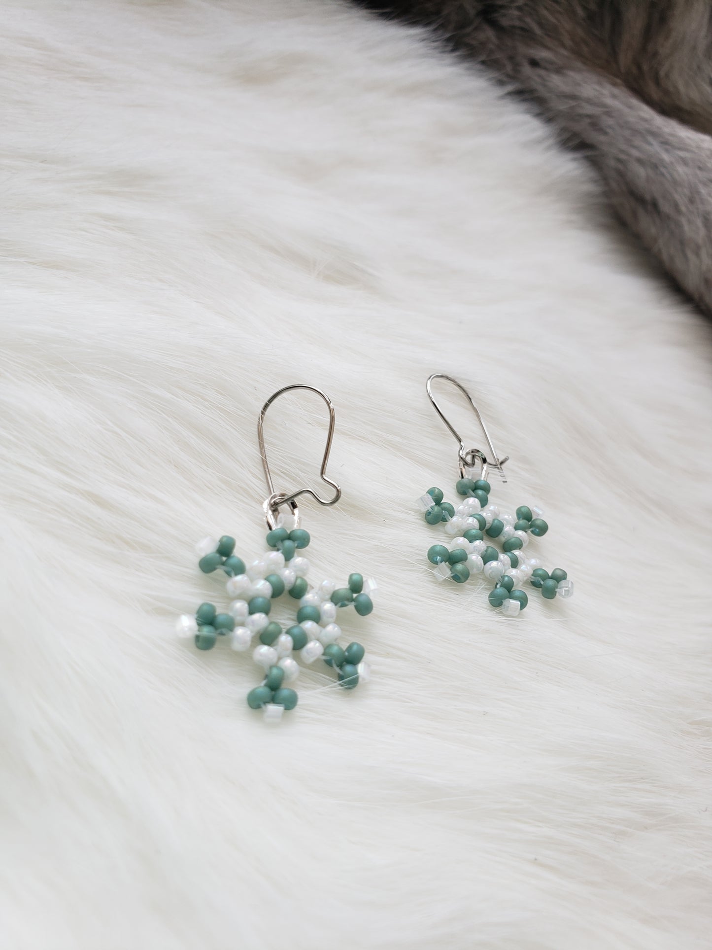 Sage Snowflake Earrings