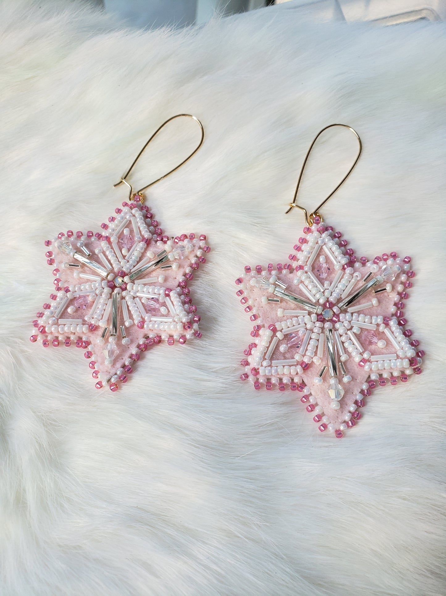 Large Pink Snowflakes