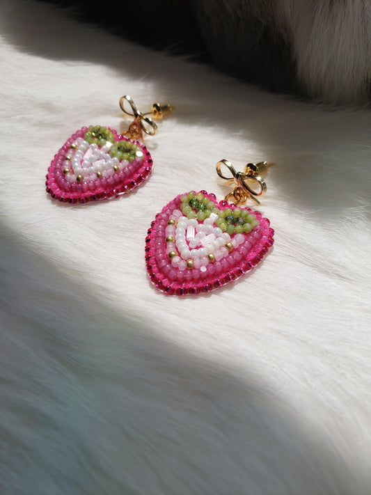 Strawberry Bow Earrings