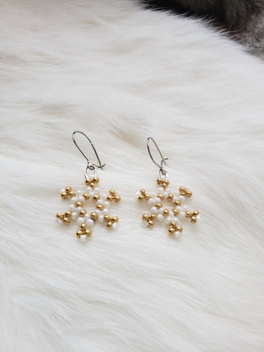 Gold Snowflake Earrings