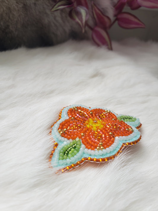 Orange Flower Barrette