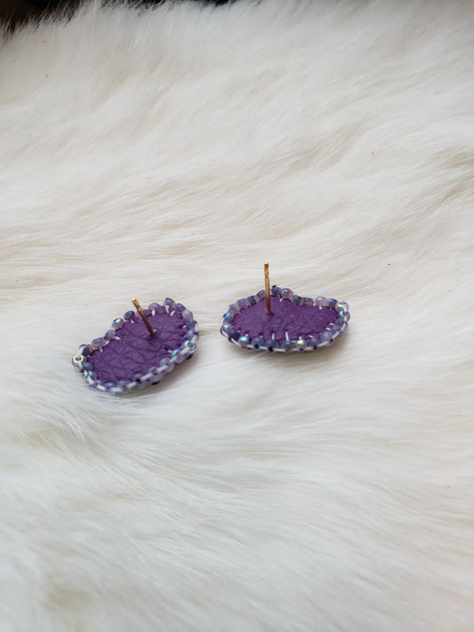 Purple Hibiscus Studs