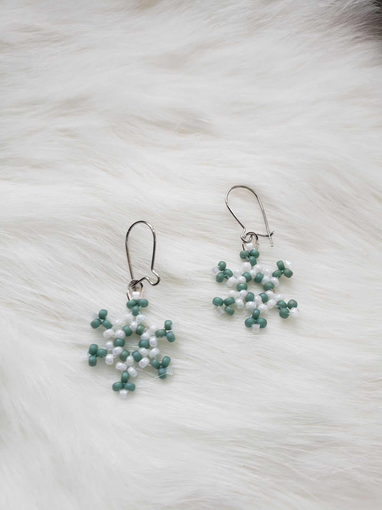 Sage Snowflake Earrings
