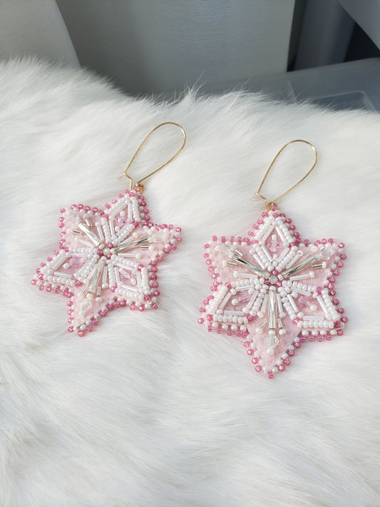Large Pink Snowflakes