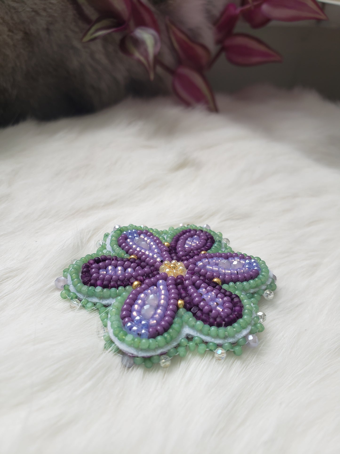 Purple Flower Pin