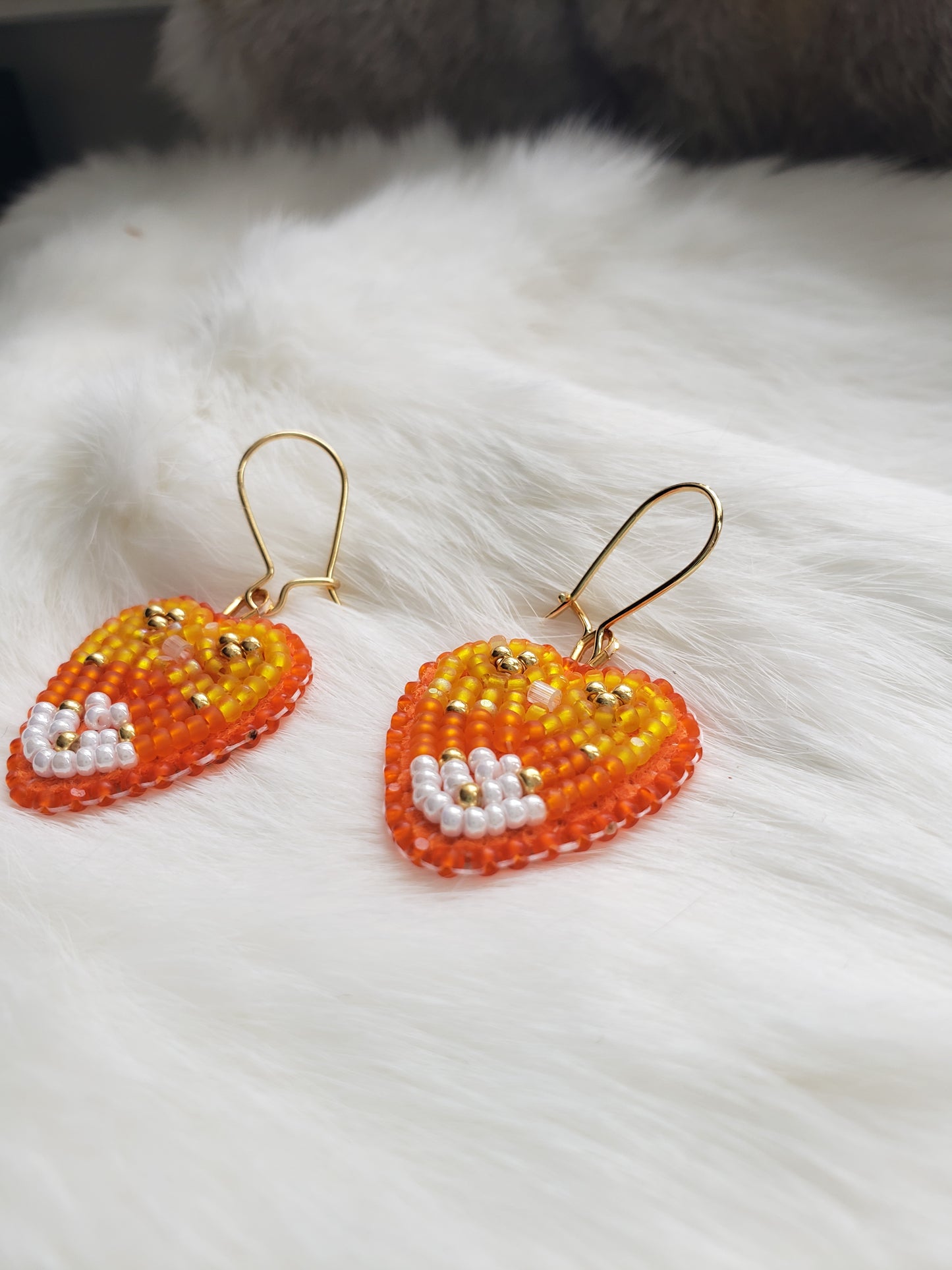 Candy Corn Strawberry Earrings