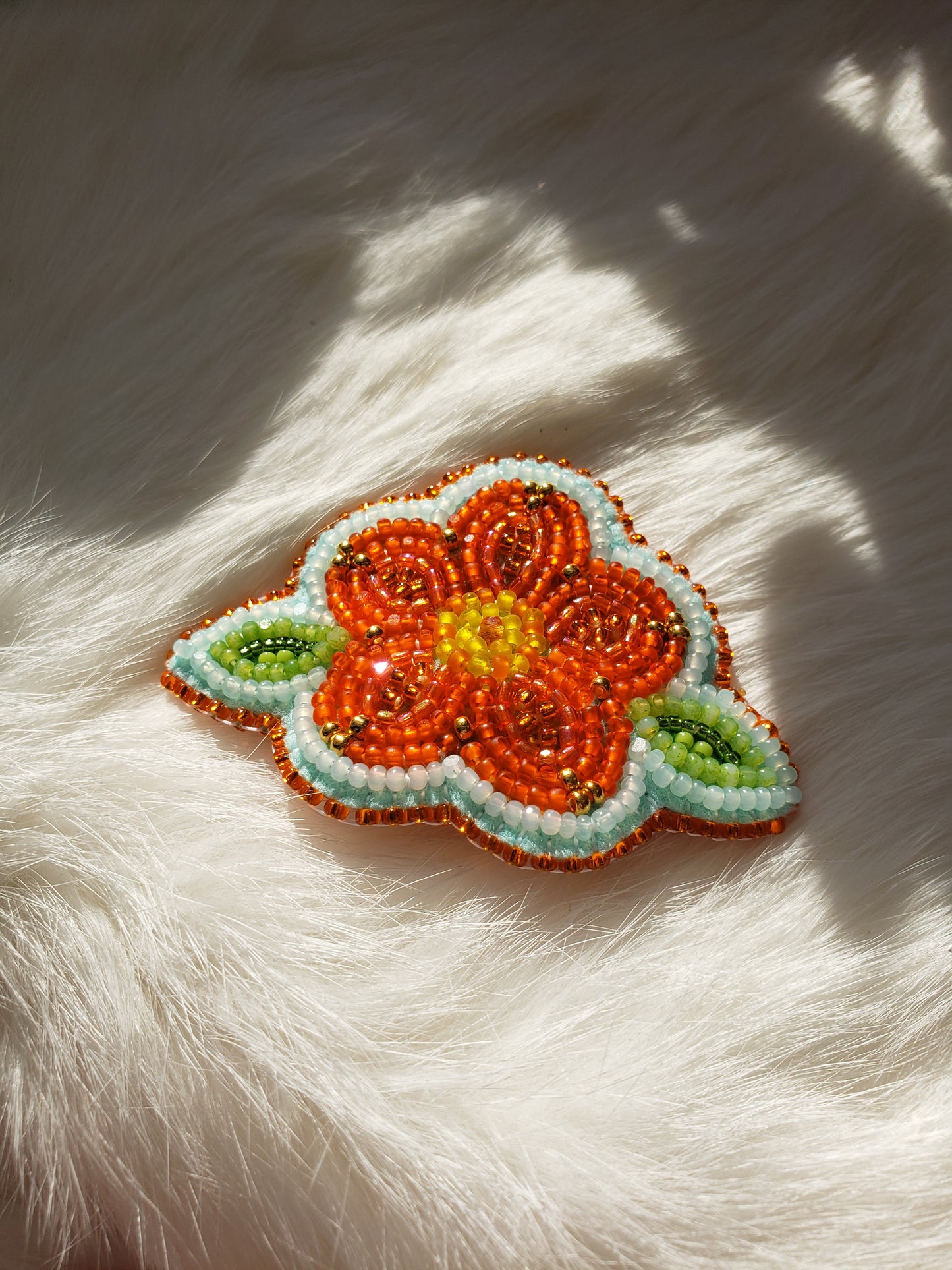 Orange Flower Barrette