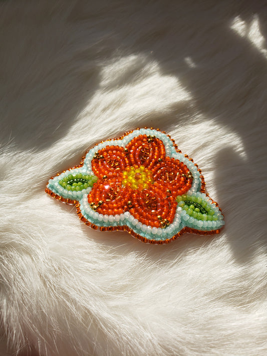 Orange Flower Barrette