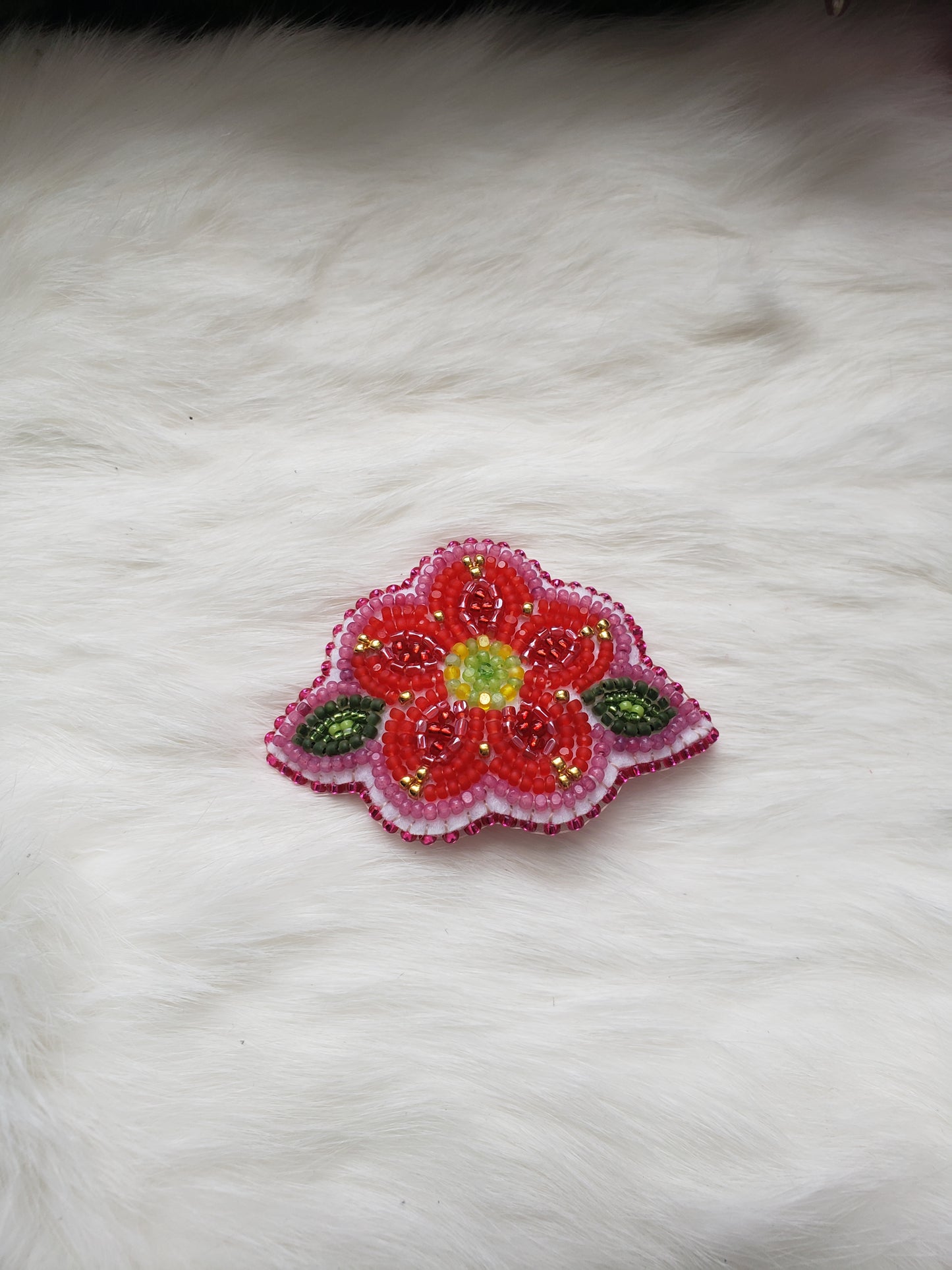 Red Flower Barrette