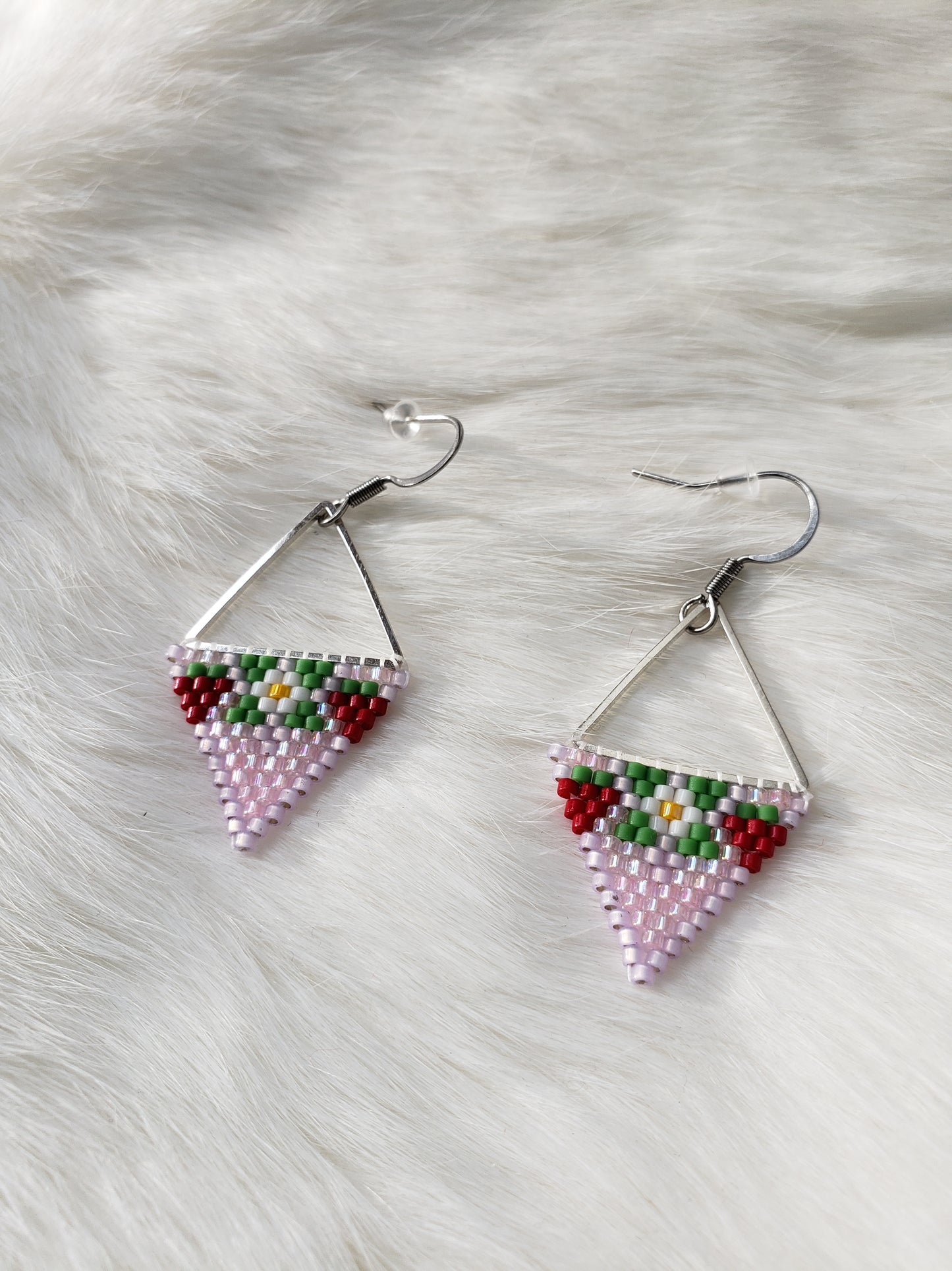 Purple Triangle Earrings