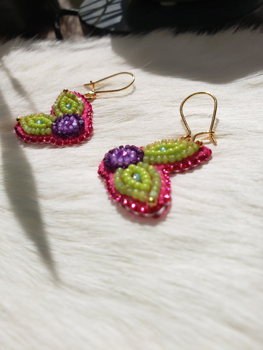 Bright Purple Blueberry Earrings