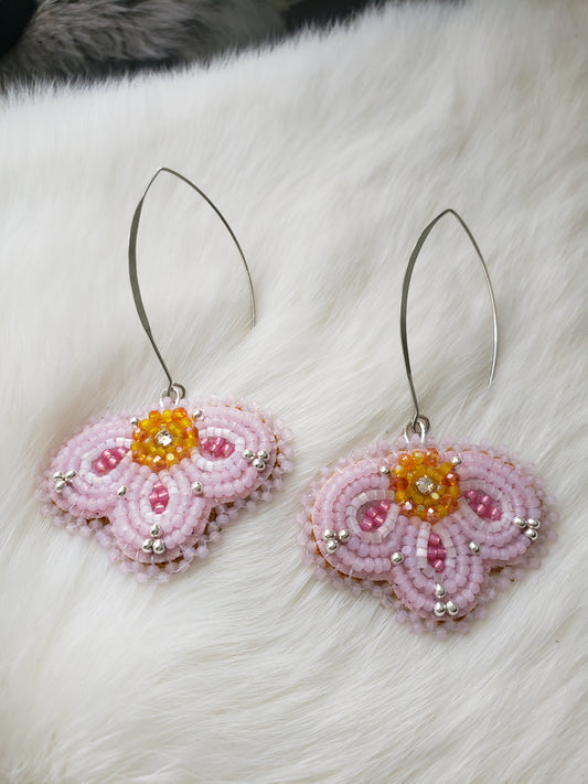 Pink Flower Earrings