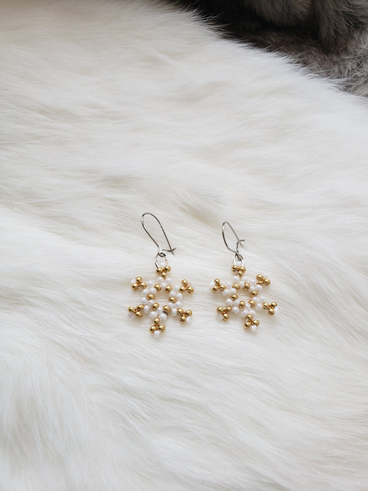 Gold Snowflake Earrings