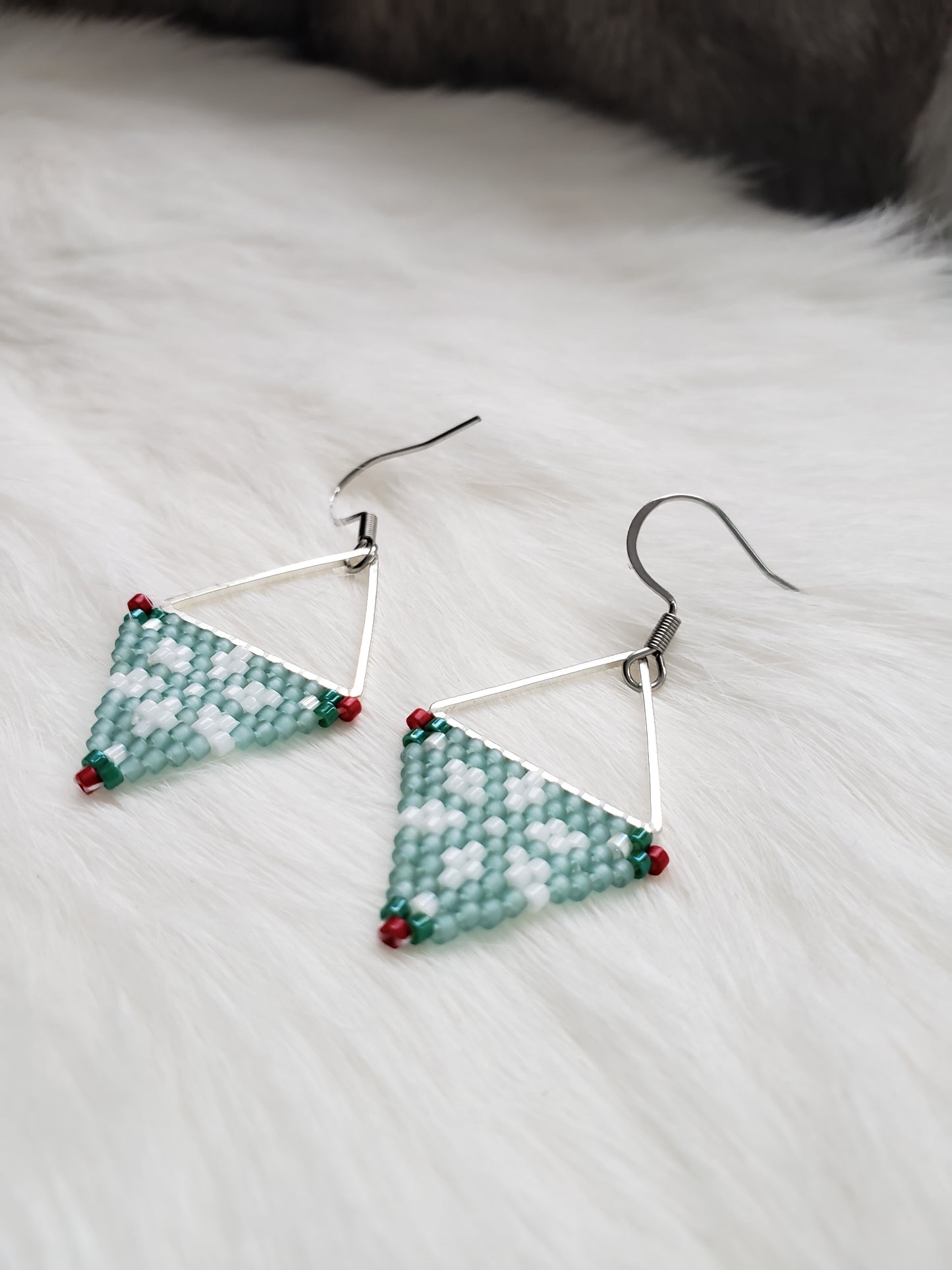 Snowflake Triangle Earrings