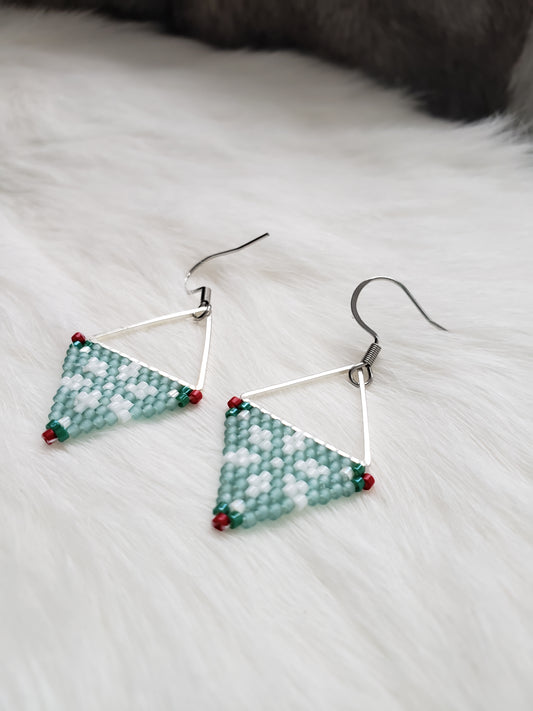 Snowflake Triangle Earrings
