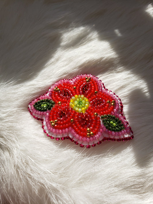 Red Flower Barrette