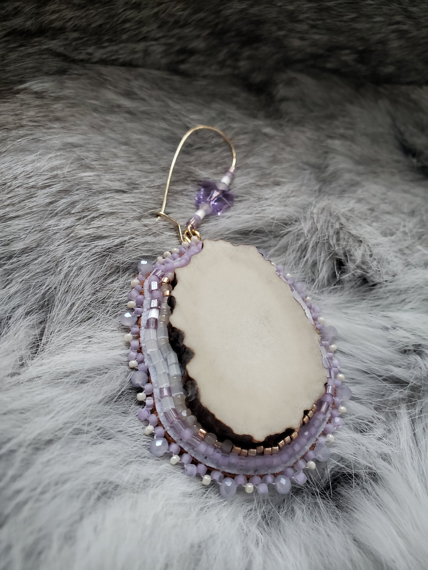 Purple Antler Earrings