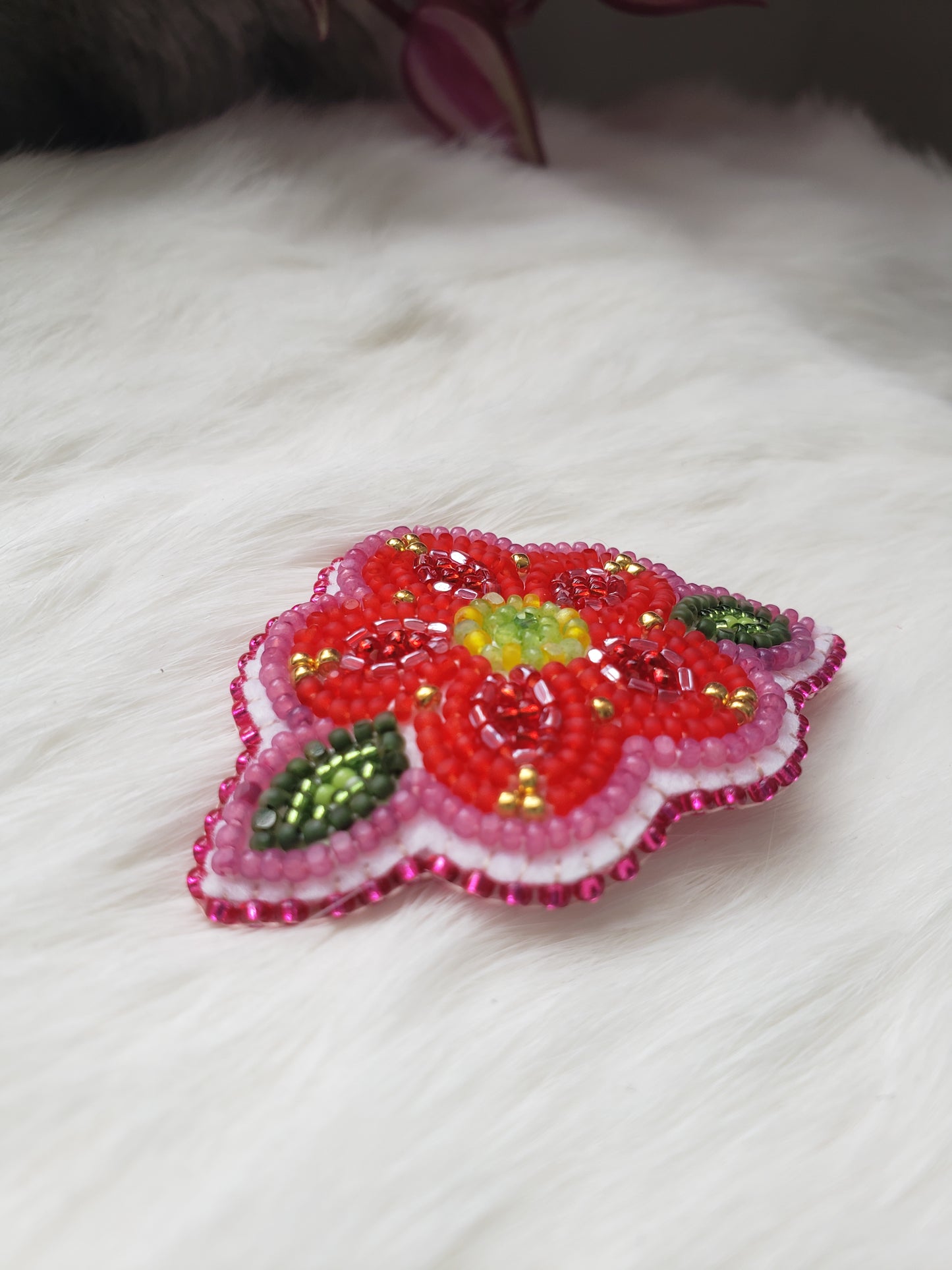 Red Flower Barrette