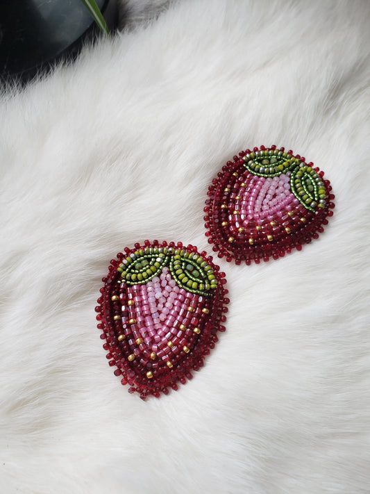 Large Strawberry Earrings