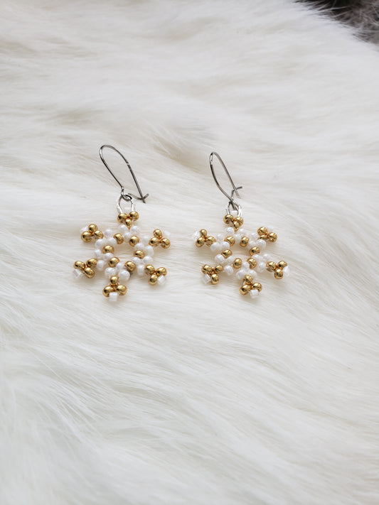 Gold Snowflake Earrings