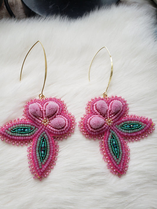 Pink Tufted Earrings