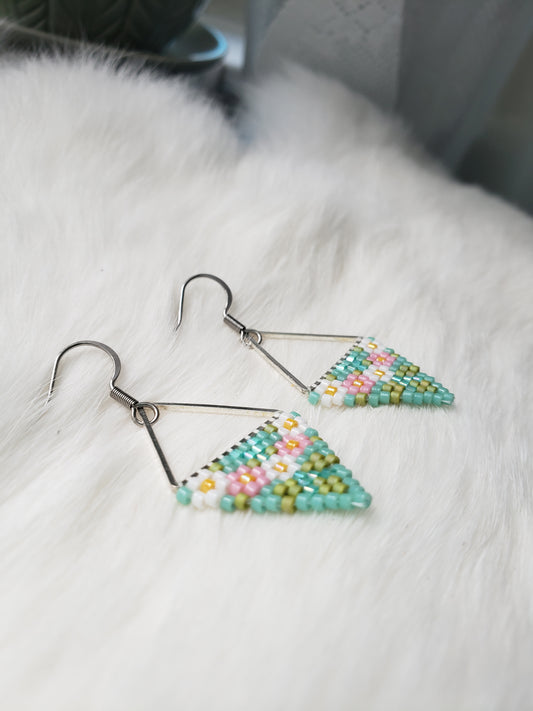 Teal Flower Triangles