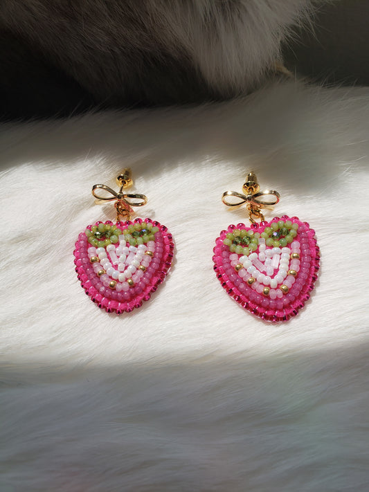 Strawberry Bow Earrings