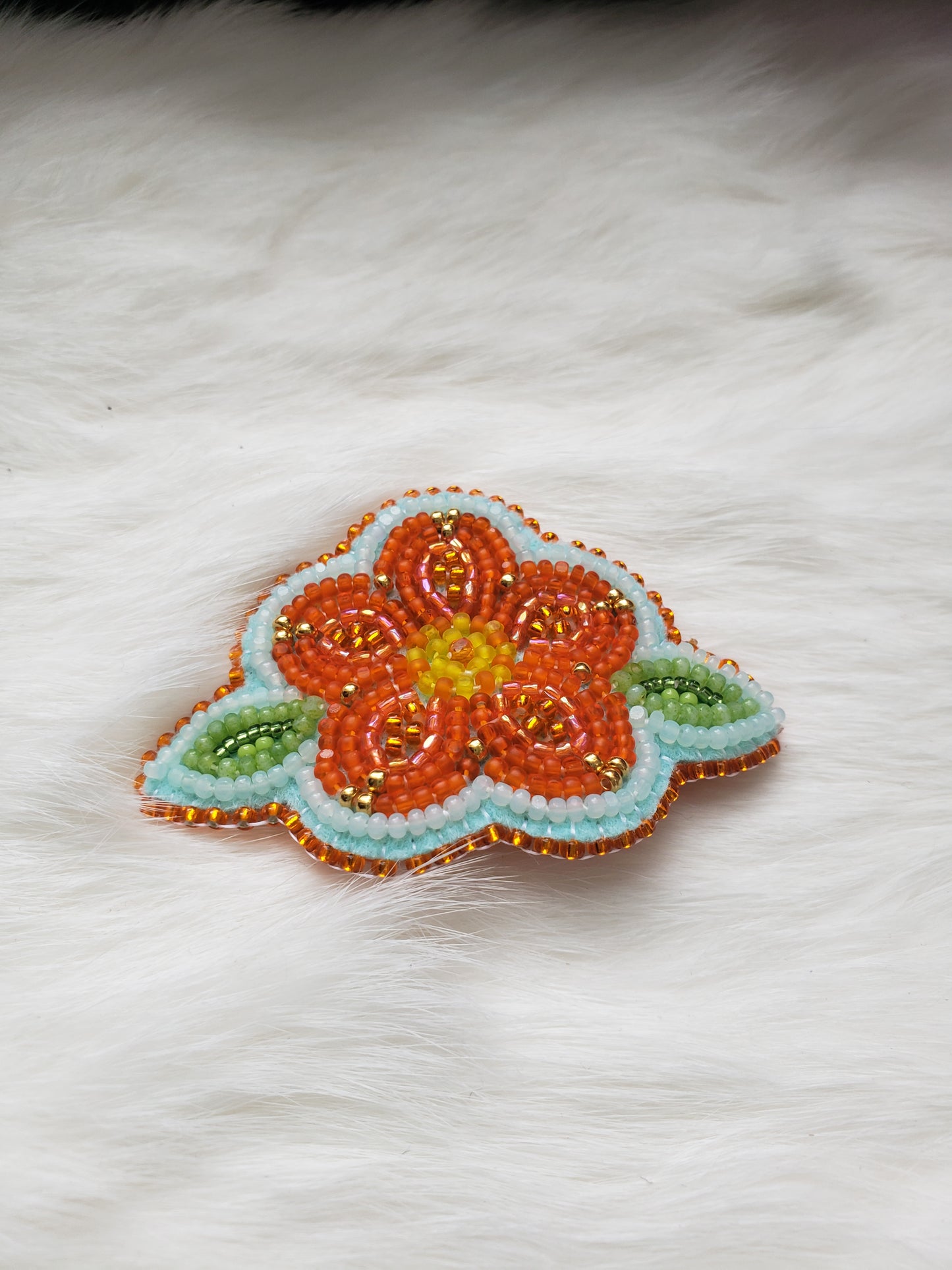Orange Flower Barrette