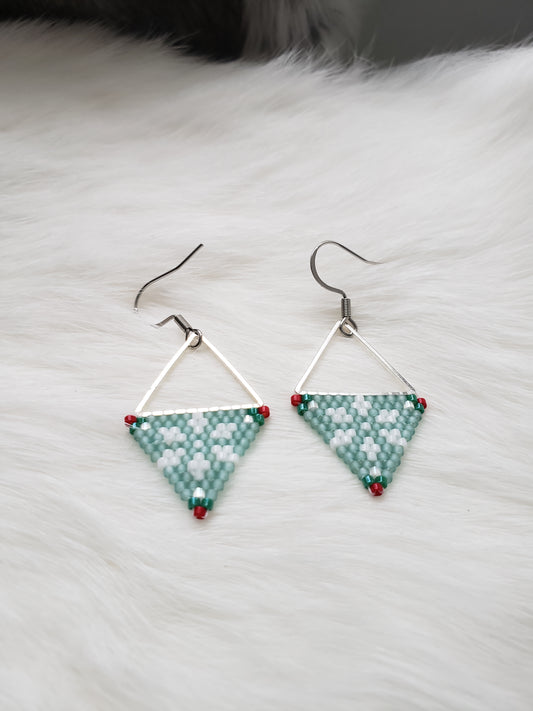 Snowflake Triangle Earrings