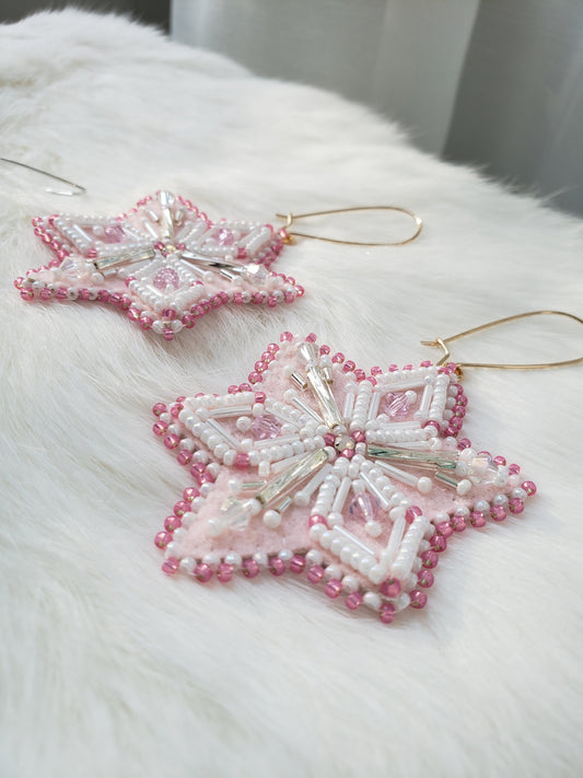 Large Pink Snowflakes