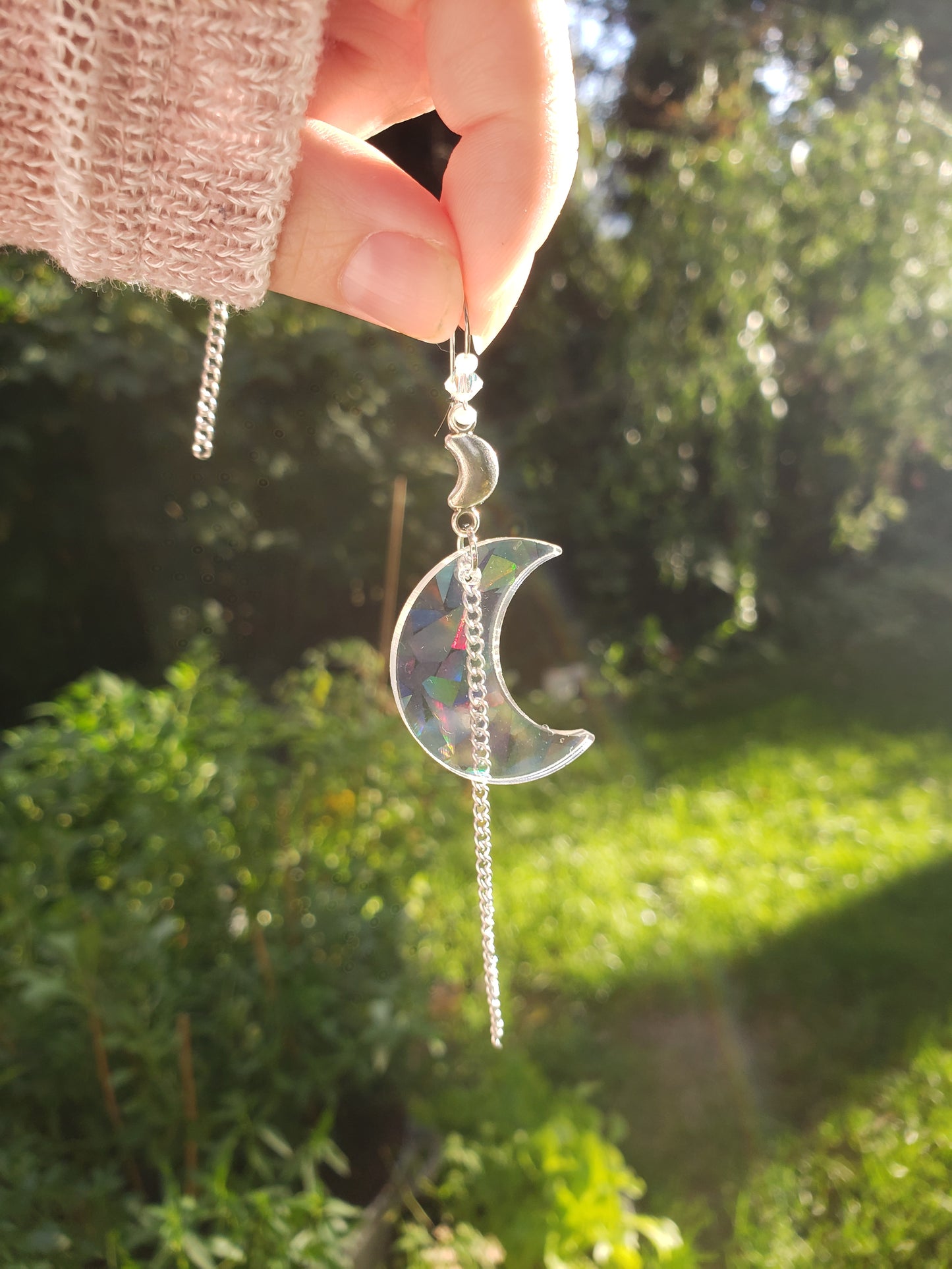 Rainbow Moon Earrings