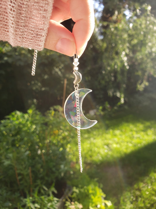 Rainbow Moon Earrings
